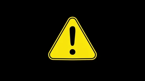 Warning Exclamation Mark Symbol Animation on Black Background Vídeo Stock 311812317