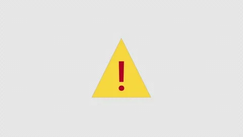 Warning Exclamation Mark Symbol Animation on transparent Background Stock Footage 325291794