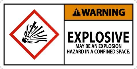 Warning Explosive GHS Sign On White Background Stock Illustration
