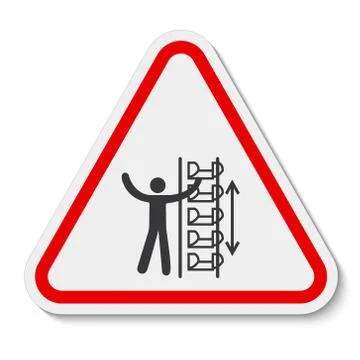 Warning Exposed Buckets and Moving Parts Symbol Sign Isolate on White Backgro Stock Illustration