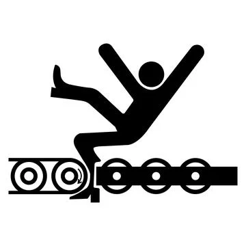 Warning Exposed Conveyor And Moving Parts Will Cause Service Injury Or Death  Stock Illustration