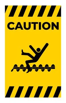 Warning Exposed Rotating Parts Will Cause Service Injury Or Death Symbol Sign Stock Illustration