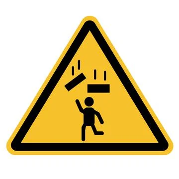 Warning falling objects icon on white background. falling objects symbol. Stock Illustration