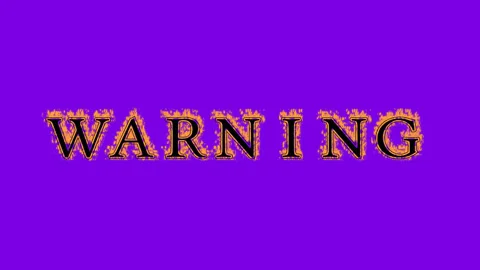 Warning fire text effect violet background Stock-Footage 136196888