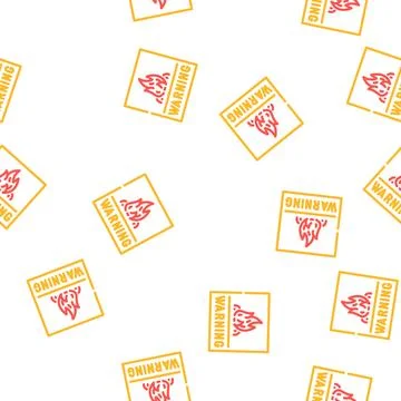 Warning fire vector seamless pattern Illustrazione stock