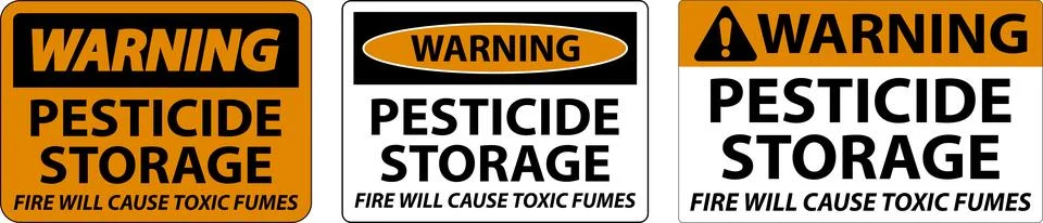 Warning Fire Will Cause Toxic Fumes Sign On White Background Stock Illustration