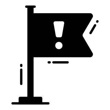 Warning Flag, Protection and security vector icons set cyber computer netwo.. Stock Illustration