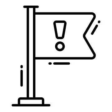 Warning Flag, Protection and security vector icons set cyber computer netwo.. Illustrazione stock