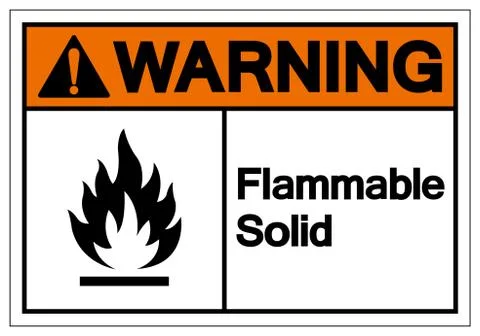 Warning Flammable Solid Symbol Sign ,Vector Illustration, Isolate On White Ba Stock Illustration