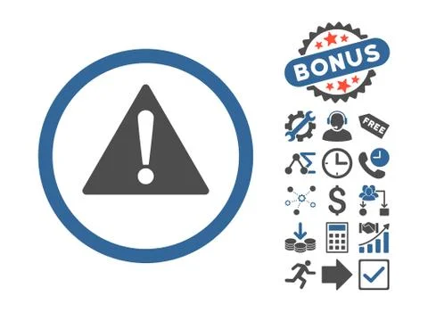 Warning Flat Vector Icon With Bonus Stockillustratie