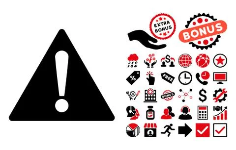 Warning Flat Vector Icon with Bonus Stock Illustration