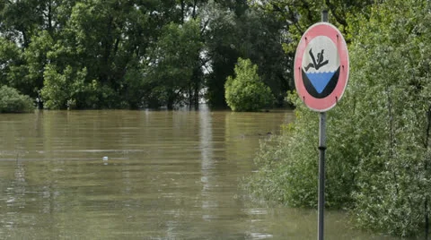 Warning of floods Stock Footage 25930053