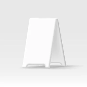 Warning folding board 3d icon mockup, editable overlay color to apply on a .. Stock Illustration