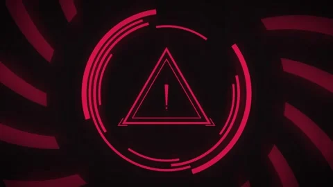 Warning futuristic interface. Security and safety risk. Red virus alert sig.. Stock Footage 318670954