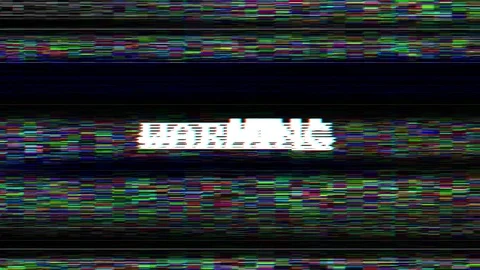 WARNING Glitch Text Animation, Rendering... | Stock Video | Pond5