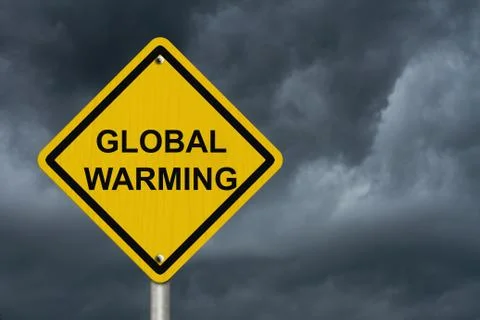 Warning of global warming sign Stock Illustration