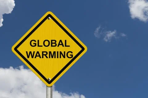 Warning of global warming sign Stock Illustration