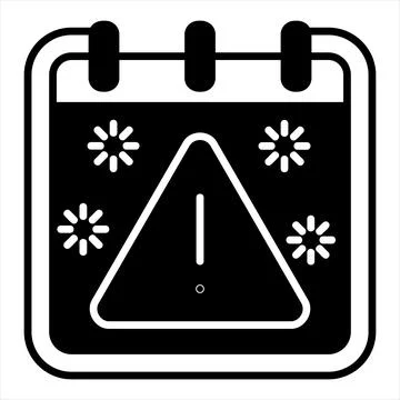 Warning glyph icon vector illustration isolated on white background Stock Illustration