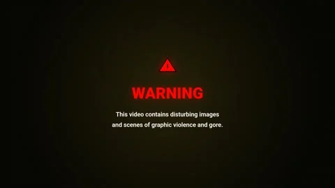 Warning graphic violence gore disclaimer animation Stock Footage 346643241