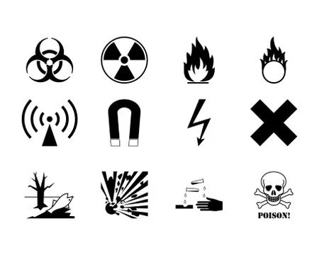 Warning Hazard Signs Stock Illustration
