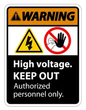 Warning High Voltage Keep Out Sign Isolate On White Background,Vector Illustr Stock Illustration