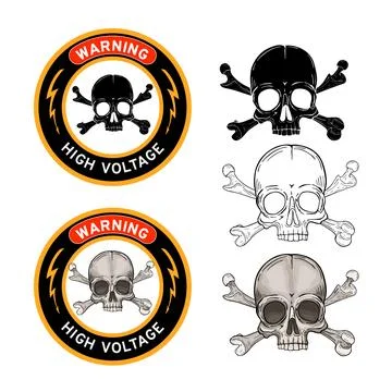 Warning high voltage sign or electrical safety sign Stock Illustration