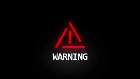 Warning horizontal all the video danger attention icon animation. Caution d.. Stock Footage 331348253