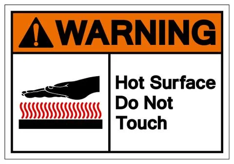 Warning Hot Surface Do Not Touch Symbol Sign, Vector Illustration, Isolate On Stock Illustration