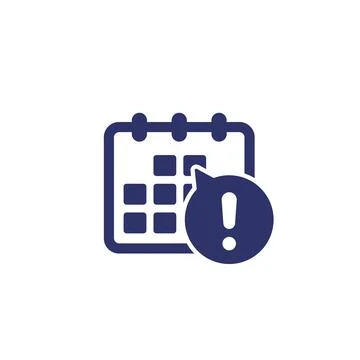 Warning icon with a calendar Stock Illustration