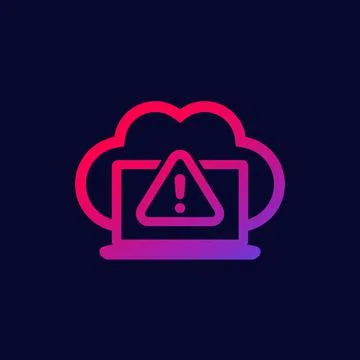 Warning icon with cloud, vector 스톡 일러스트