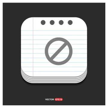 Warning icon Gray icon on Notepad Style template Vector EPS 10 Free Icon 스톡 일러스트