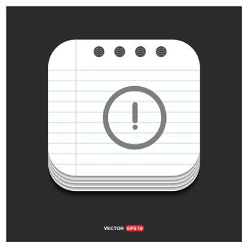 Warning icon Gray icon on Notepad Style template Vector EPS 10 Free Icon Illustrazione stock