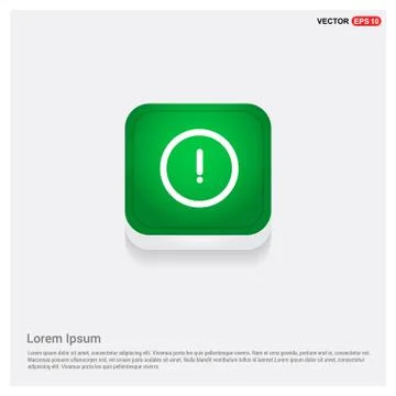 Warning icon Green Web Button Stock Illustration