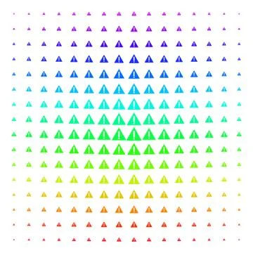 Warning Icon halftone Spectral effect Stock Illustration