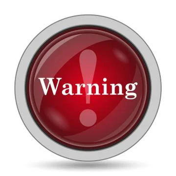 Warning icon. Internet button on white background.. Stock Illustration