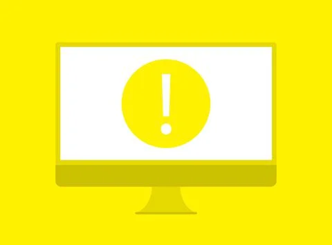 Warning icon notebook. Symbol of a potential threat. Computer browser warning Stock Illustration