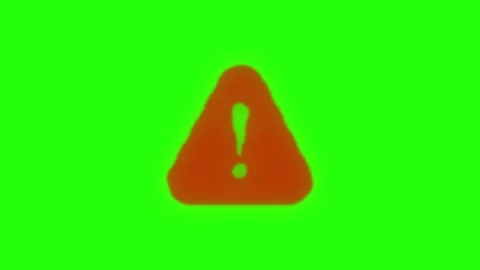 Warning icon or warning alert animation with green screen background. Trian.. Stock Footage 304718657