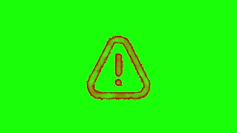 Warning icon or warning alert animation with green screen background. Trian.. Stock Footage 305166566