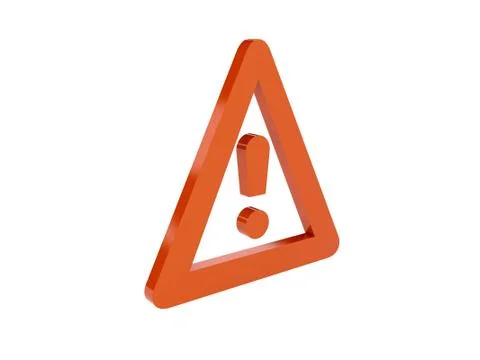 Warning icon over white background. Concept 3D illustration. Stockillustratie
