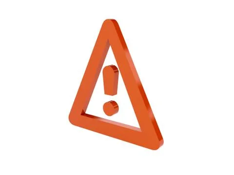 Warning icon over white background. Concept 3D illustration. Stockillustratie