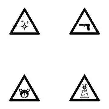 Warning icon set Stock Illustration