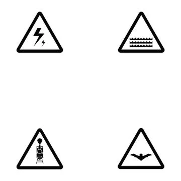 Warning icon set Stock Illustration