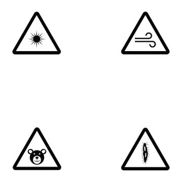 Warning icon set Illustrazione stock
