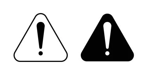 Warning icon. Style is flat and line symbol Stock Illustration