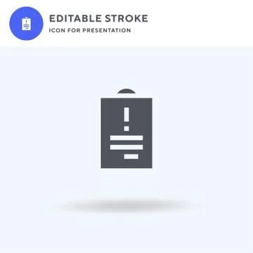 Warning icon vector, filled flat sign, solid pictogram isolated on white, log Stock-Illustration