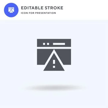 Warning icon vector, filled flat sign, solid pictogram isolated on white, log Stock-Illustration
