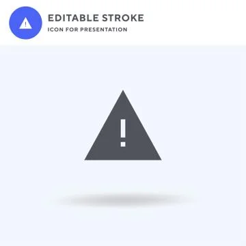 Warning icon vector, filled flat sign, solid pictogram isolated on white, log Stock-Illustration