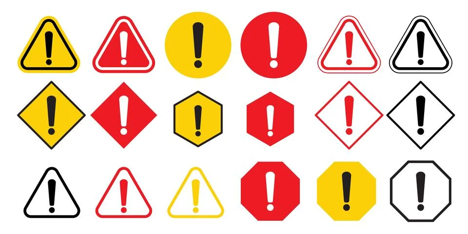 Warning Icon vector set collection for web Stock Illustration