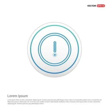 Warning icon - white circle button Stock Illustration