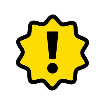 Warning icon with zigzag balloon. Danger sign. Warning alert. Vector. Stock Illustration